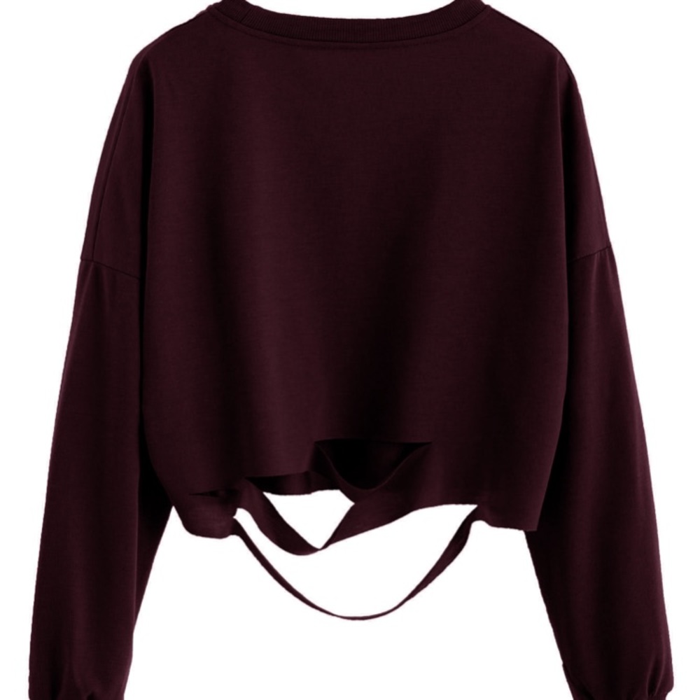 Cropped Distressed Sweater